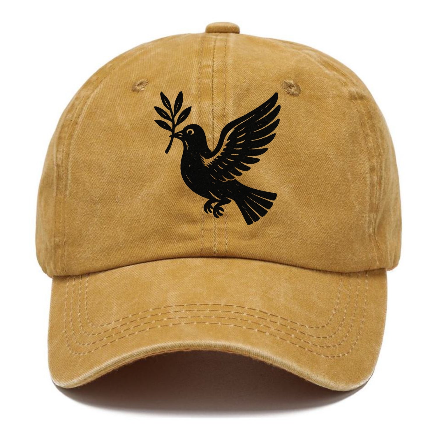 Dove carrying olive branch - peace movement ink painting - Classic Cap - Golden Harvest(Yellow)
