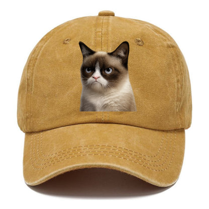 Grumpy Cat Expression  - Classic Cap - Golden Harvest(Yellow)