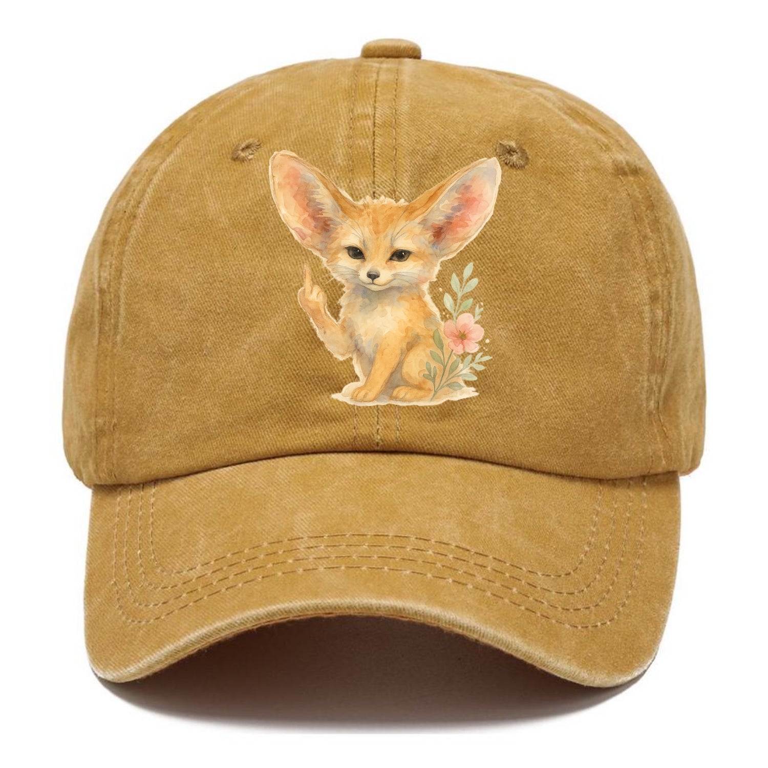 tiny fennec fox with oversized ears, one small paw raised in sass - Classic Cap - Golden Harvest(Yellow)