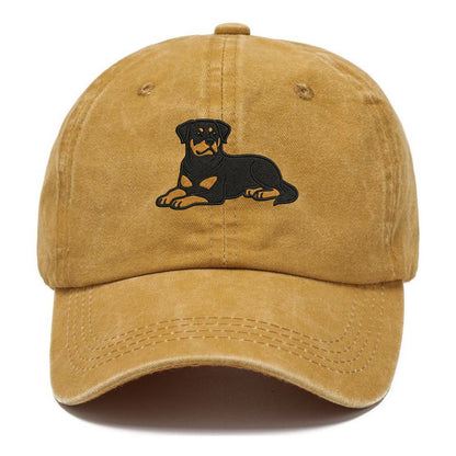 Rottweiler - Black and tan relaxed lying Classic Cap - Golden Harvest(Yellow)