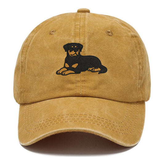 Rottweiler - Black and tan relaxed lying Classic Cap - Golden Harvest(Yellow)