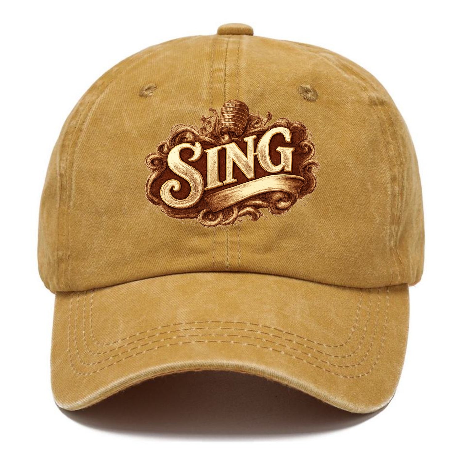 Bold typography design - "SING" - vocal expression, musical soul - Classic Cap - Golden Harvest(Yellow)
