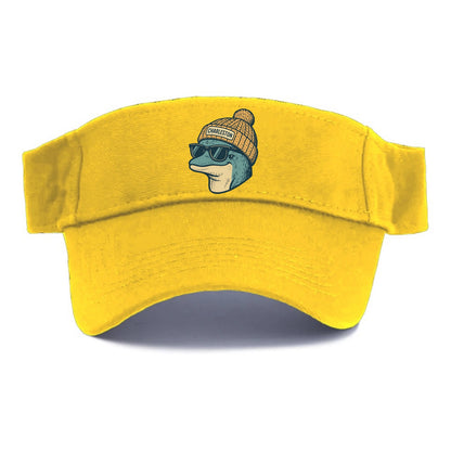 Charleston Dolphin wearing Charleston beanie with pom pom and wayfarer sunglasses - Visor - Golden Harvest(Yellow)
