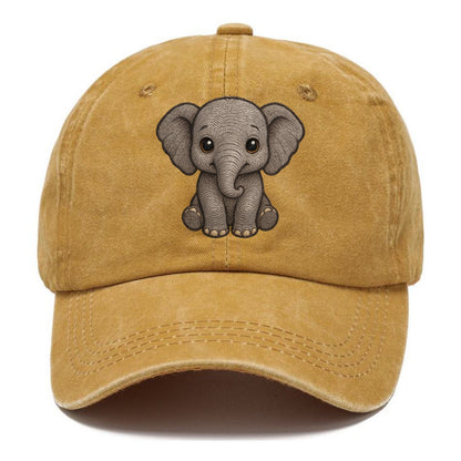 Baby Elephant - gray wrinkly, tiny trunk, large floppy ears, kind dark eyes, - Classic Cap - Golden Harvest(Yellow)