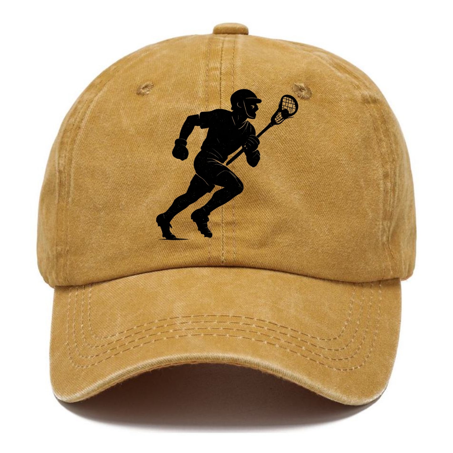 Lacrosse player cradling and running - Classic Cap - Golden Harvest(Yellow)