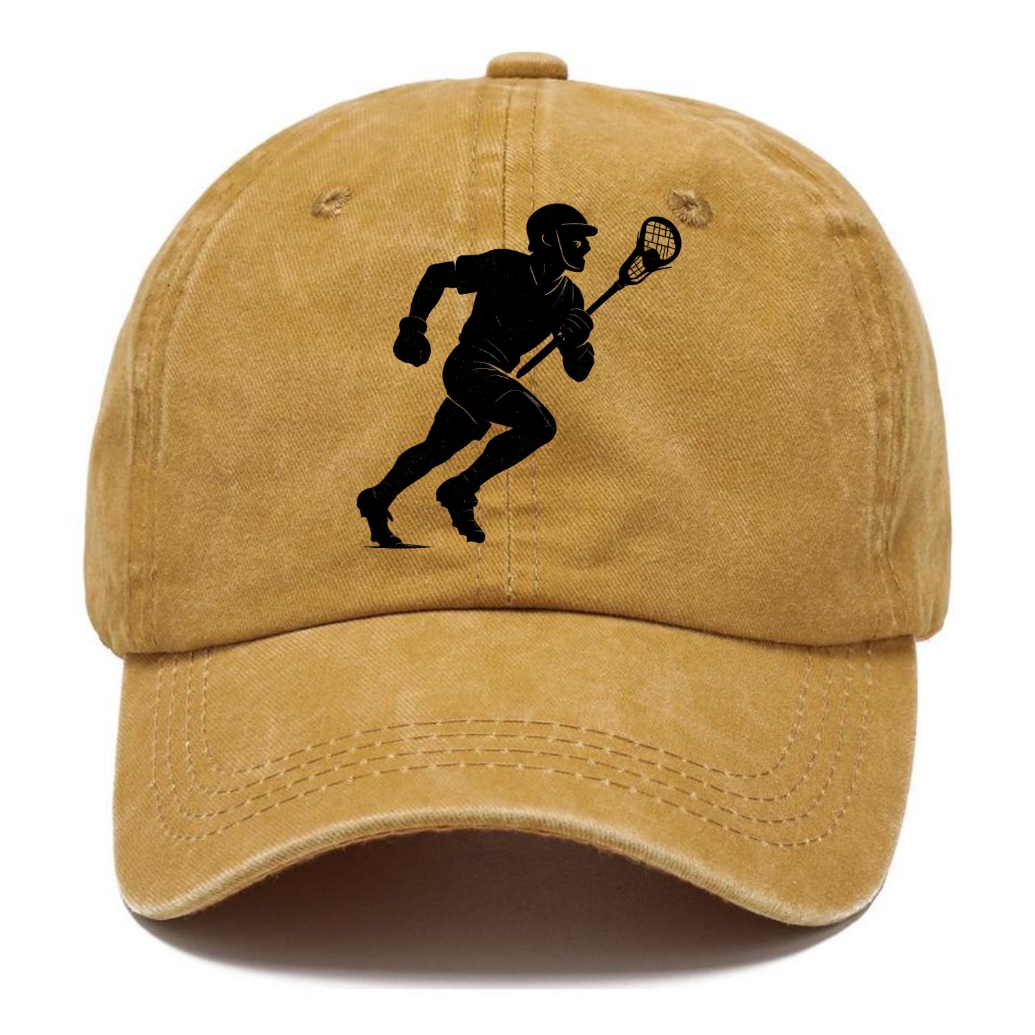 Lacrosse player cradling and running - Classic Cap - Golden Harvest(Yellow)