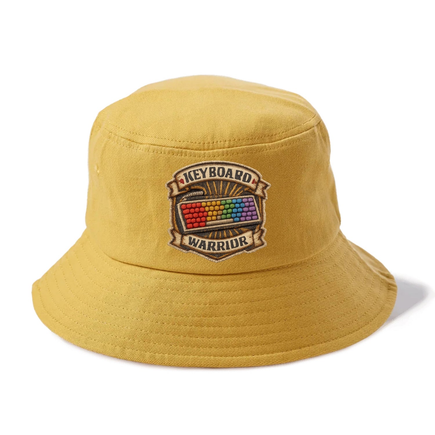 KEYBOARD WARRIOR - mechanical keyboard in RGB rainbow , PC master race - Bucket Hat - Golden Harvest(Yellow)