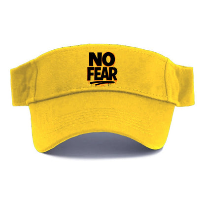 Bold typography design - "NO FEAR" - courage, bravery - Visor - Golden Harvest(Yellow)
