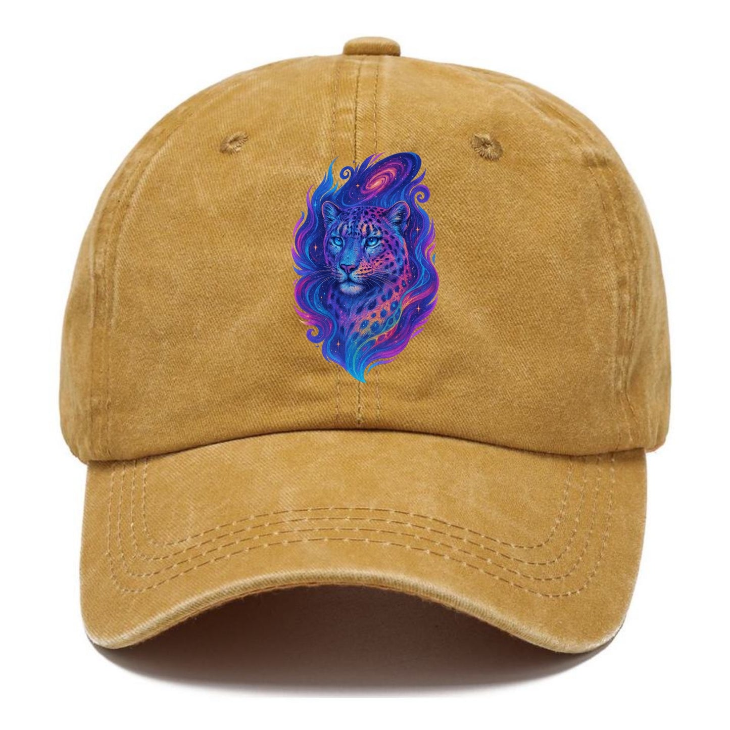 Majestic snow leopard with rainbow gradient spots, crystalline flowing patterns, - Classic Cap - Golden Harvest(Yellow)