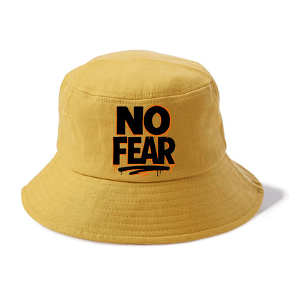 Bold typography design - "NO FEAR" - courage, bravery - Bucket Hat - Golden Harvest(Yellow)