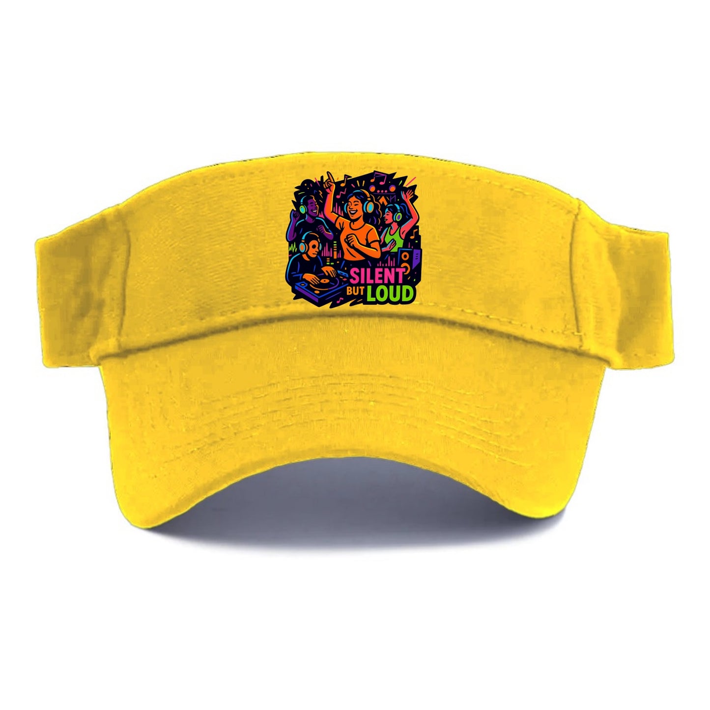 Silent disco dancers with glowing headphones - "Silent But Loud" - unique concert experience - Visor - Golden Harvest(Yellow)