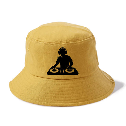 DJ with turntables and headphones - Bucket Hat - Golden Harvest(Yellow)