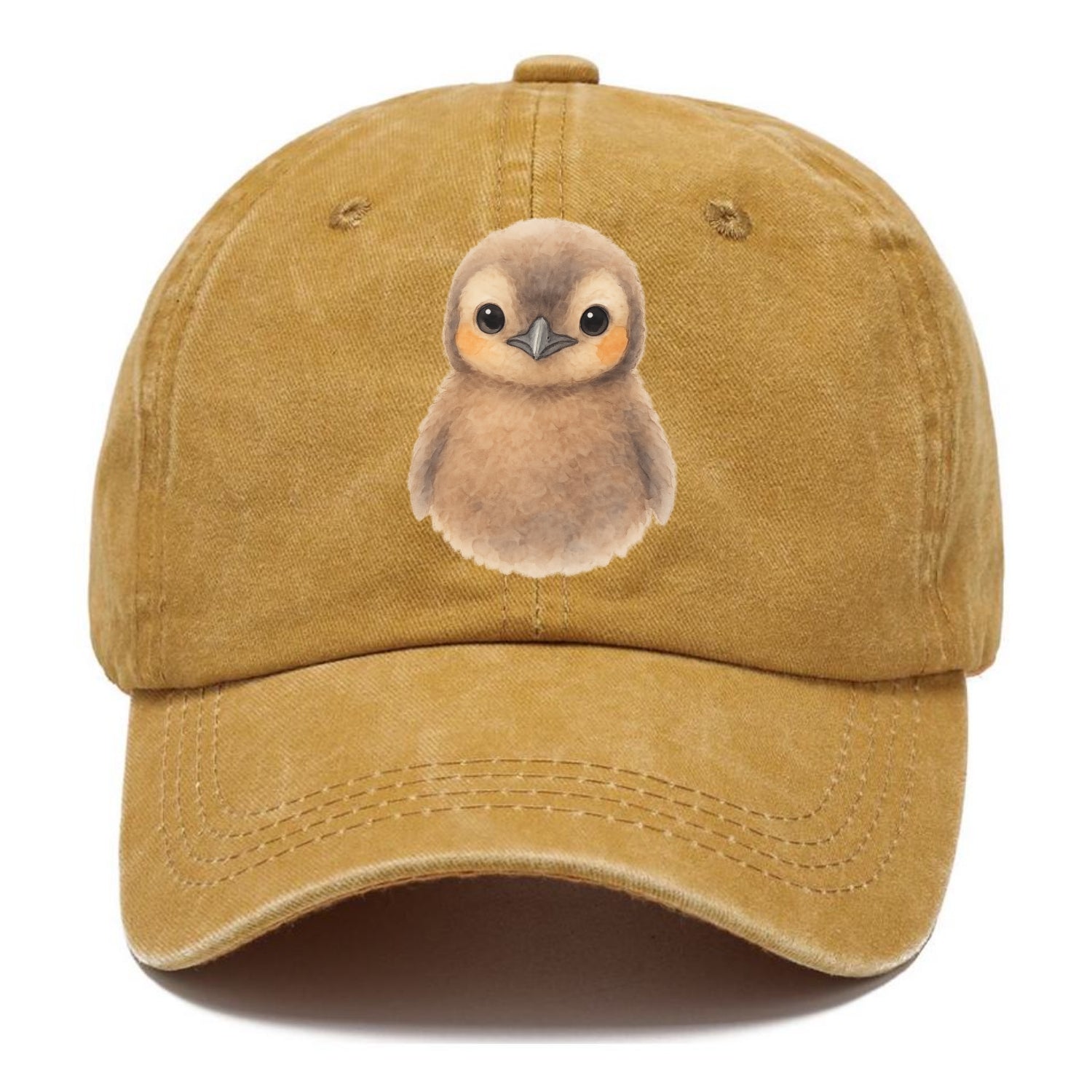 Baby King Penguin - orange cheek patches, fluffy brown, large eyes, front-facing, - Classic Cap - Golden Harvest(Yellow)