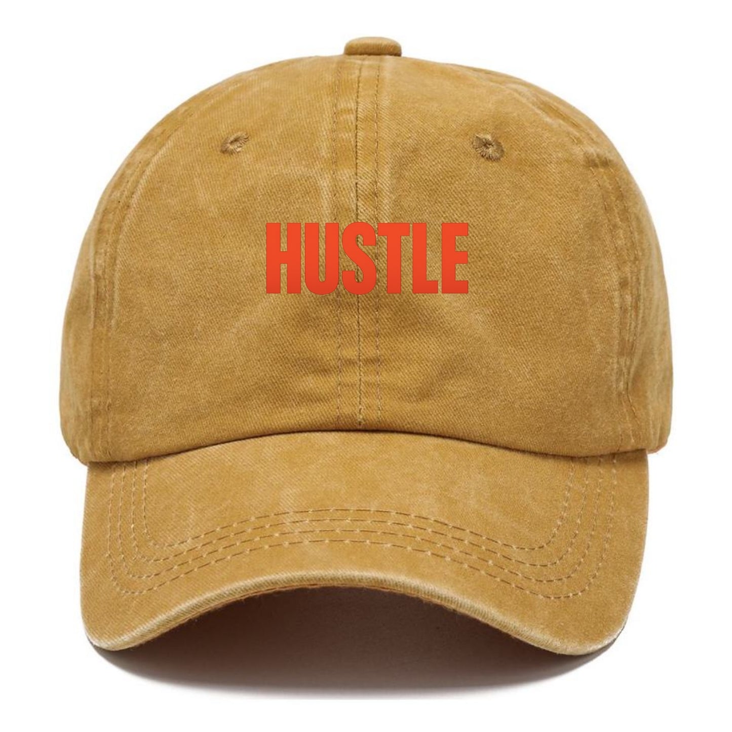 Bold typography design - "HUSTLE" - work hard, grind, chase dreams - Classic Cap - Golden Harvest(Yellow)