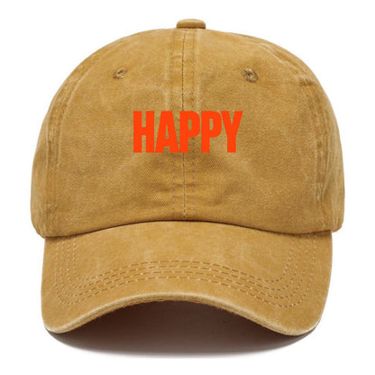Bold typography design - "HAPPY" - joyful, content, pleased - Classic Cap - Golden Harvest(Yellow)