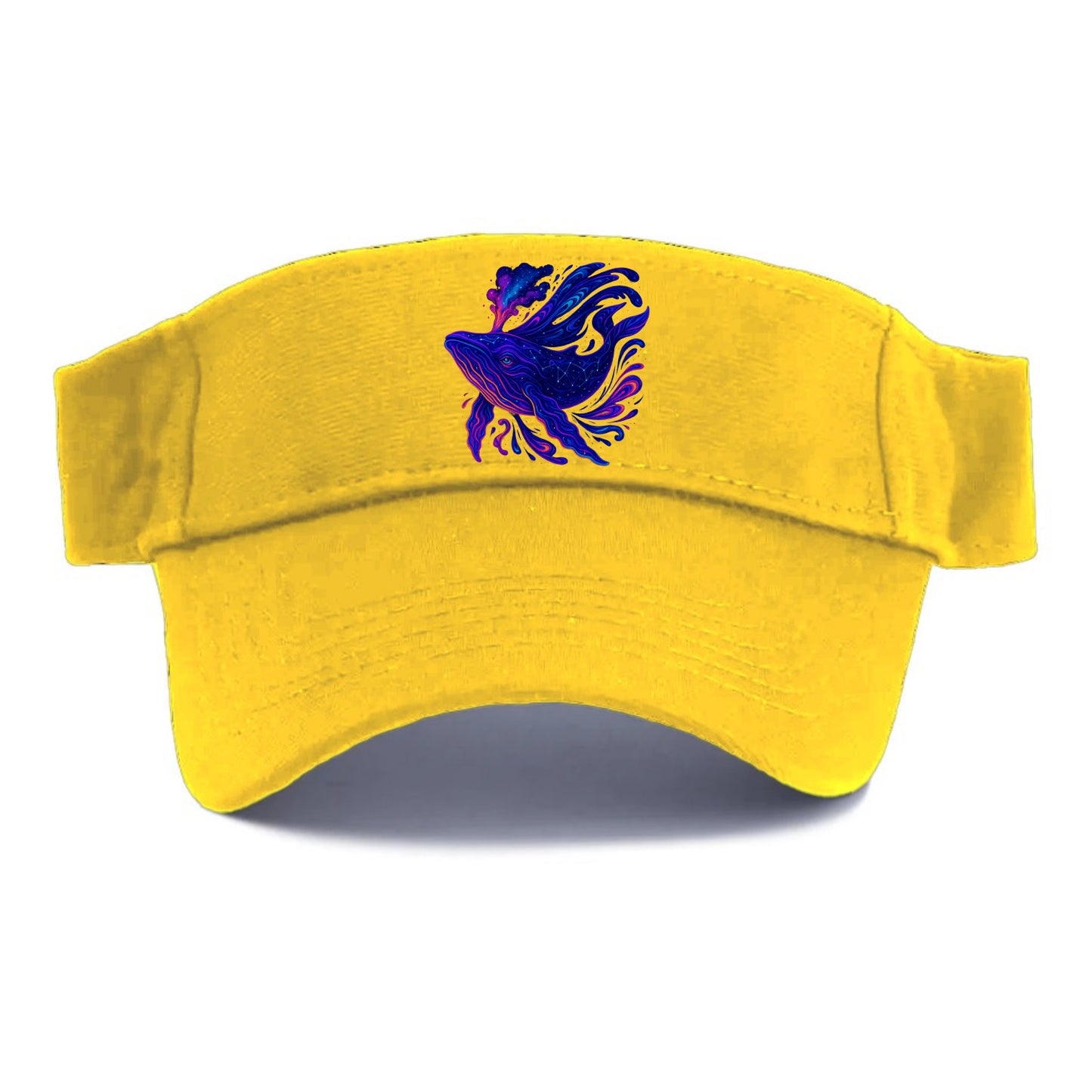 Majestic whale with body composed of galaxy clusters, stellar fins flowing like cosmic - Visor - Golden Harvest(Yellow)