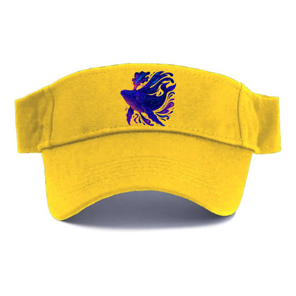 Majestic whale with body composed of galaxy clusters, stellar fins flowing like cosmic - Visor - Golden Harvest(Yellow)