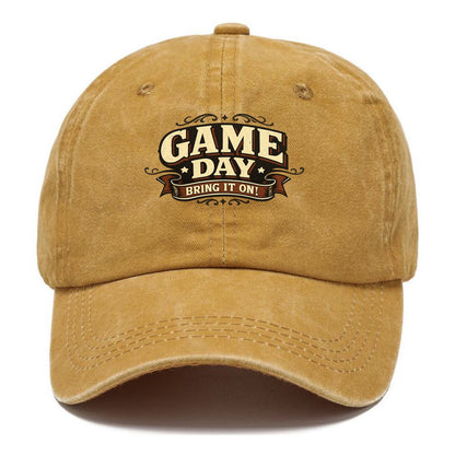 Bold typography design - "GAME DAY" - competition ready, bring it on - Classic Cap - Golden Harvest(Yellow)