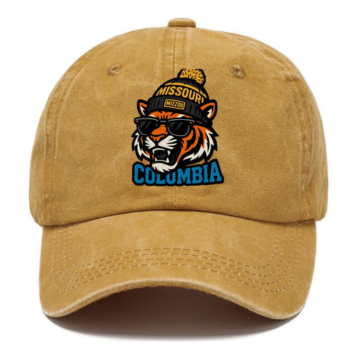 Columbia Tiger wearing Missouri beanie with Mizzou patch - Classic Cap