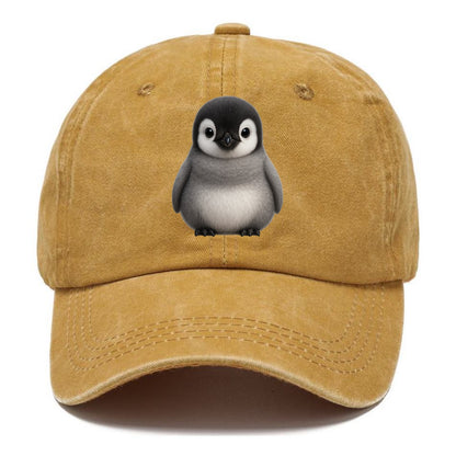 Baby Adelie Penguin - black and white, round body, curious eyes, front-facing, - Classic Cap - Golden Harvest(Yellow)