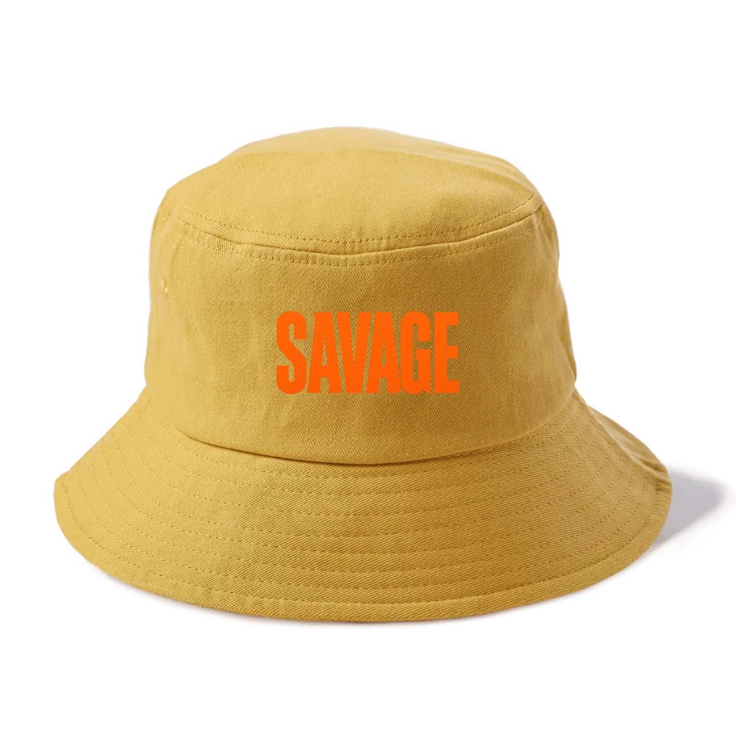 Bold typography design - "SAVAGE" - fierce attitude, taking no prisoners - Bucket Hat - Golden Harvest(Yellow)
