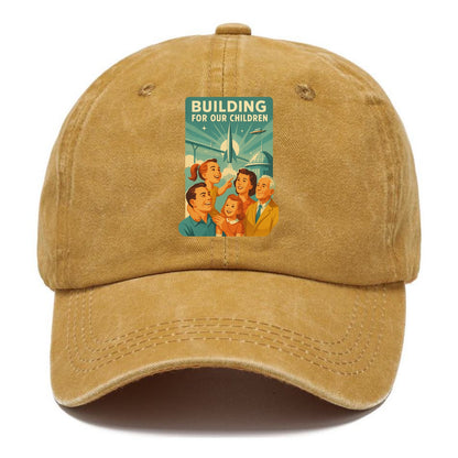 Multiple generations celebrating progress together - "Building for Our Children" - - Classic Cap - Golden Harvest(Yellow)