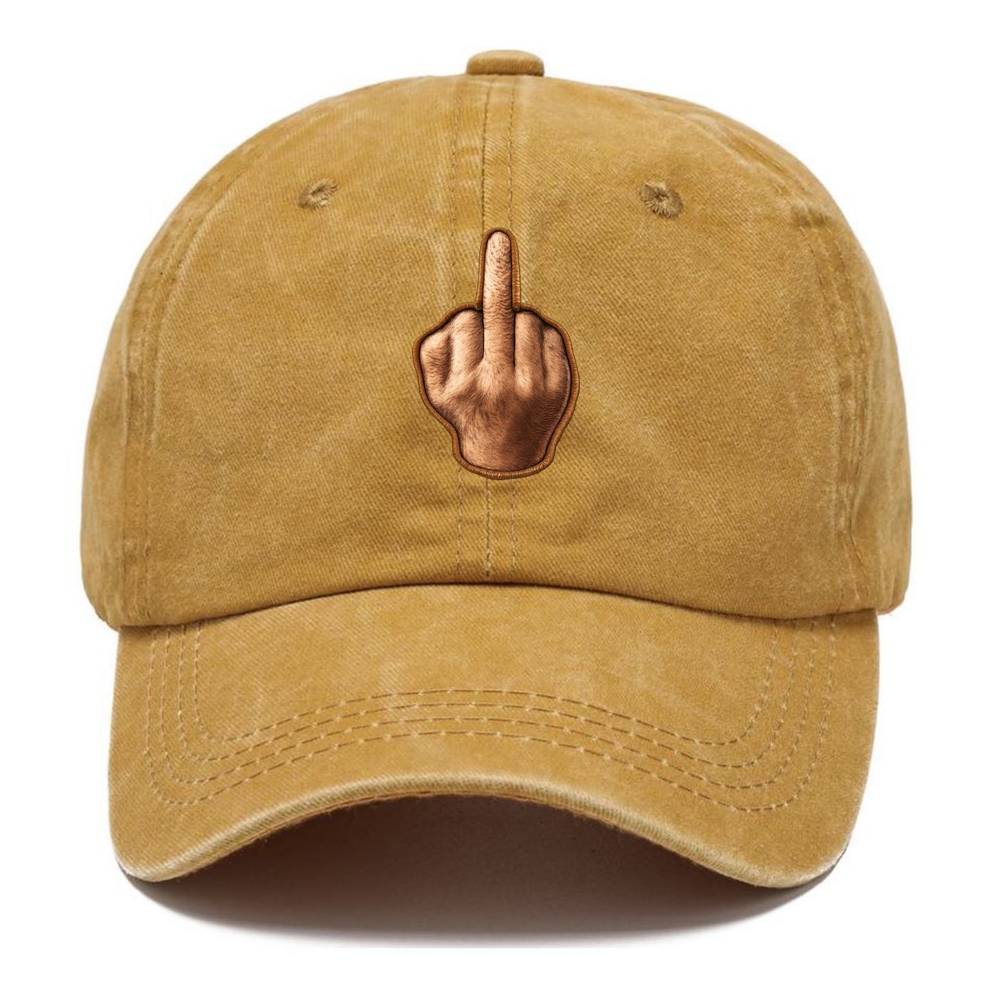 MIDDLE FINGER - hand gesture in skin tone , attitude - Classic Cap - Golden Harvest(Yellow)