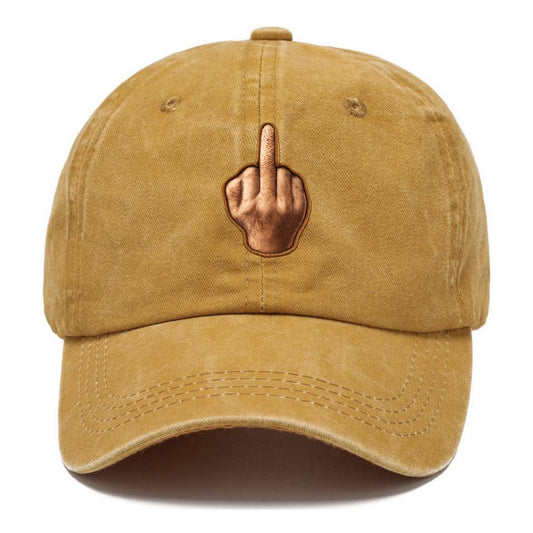 MIDDLE FINGER - hand gesture in skin tone , attitude - Classic Cap - Golden Harvest(Yellow)