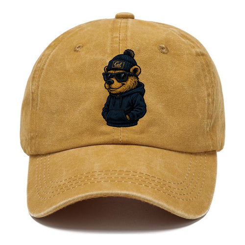 Berkeley Bear wearing Cal beanie with script patch - Classic Cap