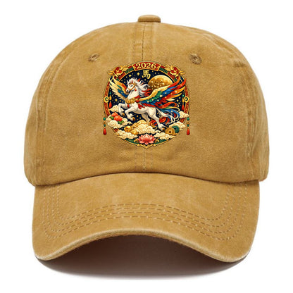 CELESTIAL HORSE | Heavenly horse among clouds and stars | Wings of flowing energy - Classic Cap - Golden Harvest(Yellow)