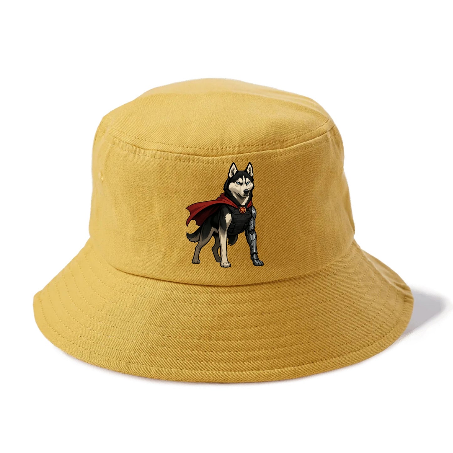 Siberian Husky Winter Soldier  - Bucket Hat - Golden Harvest(Yellow)