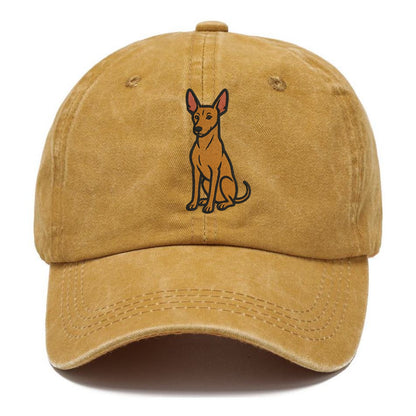Pharaoh Hound - Tan colored embroidered pose - Classic Cap - Golden Harvest(Yellow)