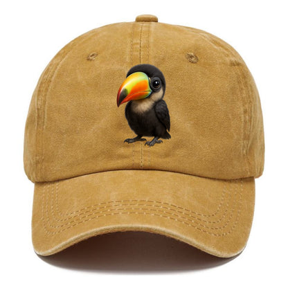 Baby Toucan - oversized colorful beak, black feathers, bright eyes, front-facing, - Classic Cap - Golden Harvest(Yellow)