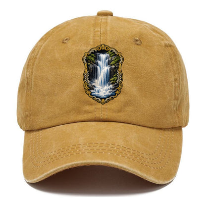 WATERFALL CASCADE - falling water with mist in blue and white , nature wonder - Classic Cap - Golden Harvest(Yellow)