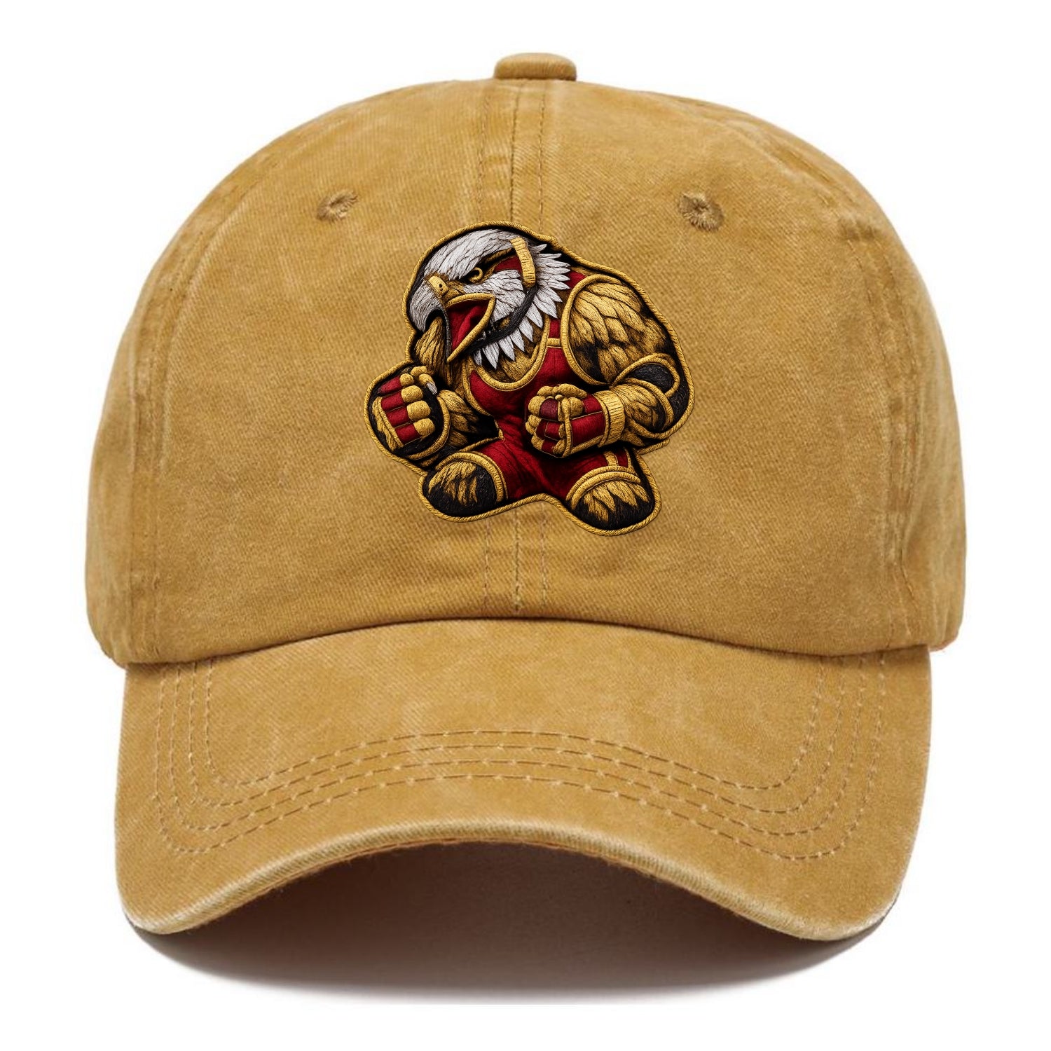 Embroidered patch design - WRESTLING EAGLE - fierce eagle with wrestling singlet in - Classic Cap - Golden Harvest(Yellow)