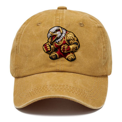 Embroidered patch design - WRESTLING EAGLE - fierce eagle with wrestling singlet in - Classic Cap - Golden Harvest(Yellow)
