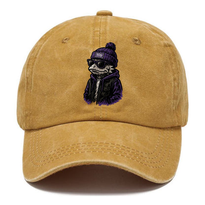 Fort Worth Frog wearing TCU beanie with horned patch - Classic Cap - Golden Harvest(Yellow)