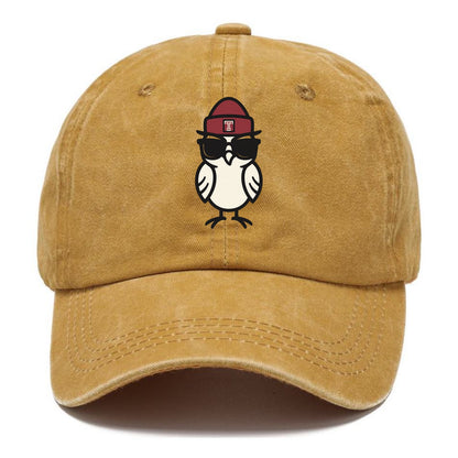 Philadelphia Owl wearing Temple beanie with T patch - Classic Cap - Golden Harvest(Yellow)