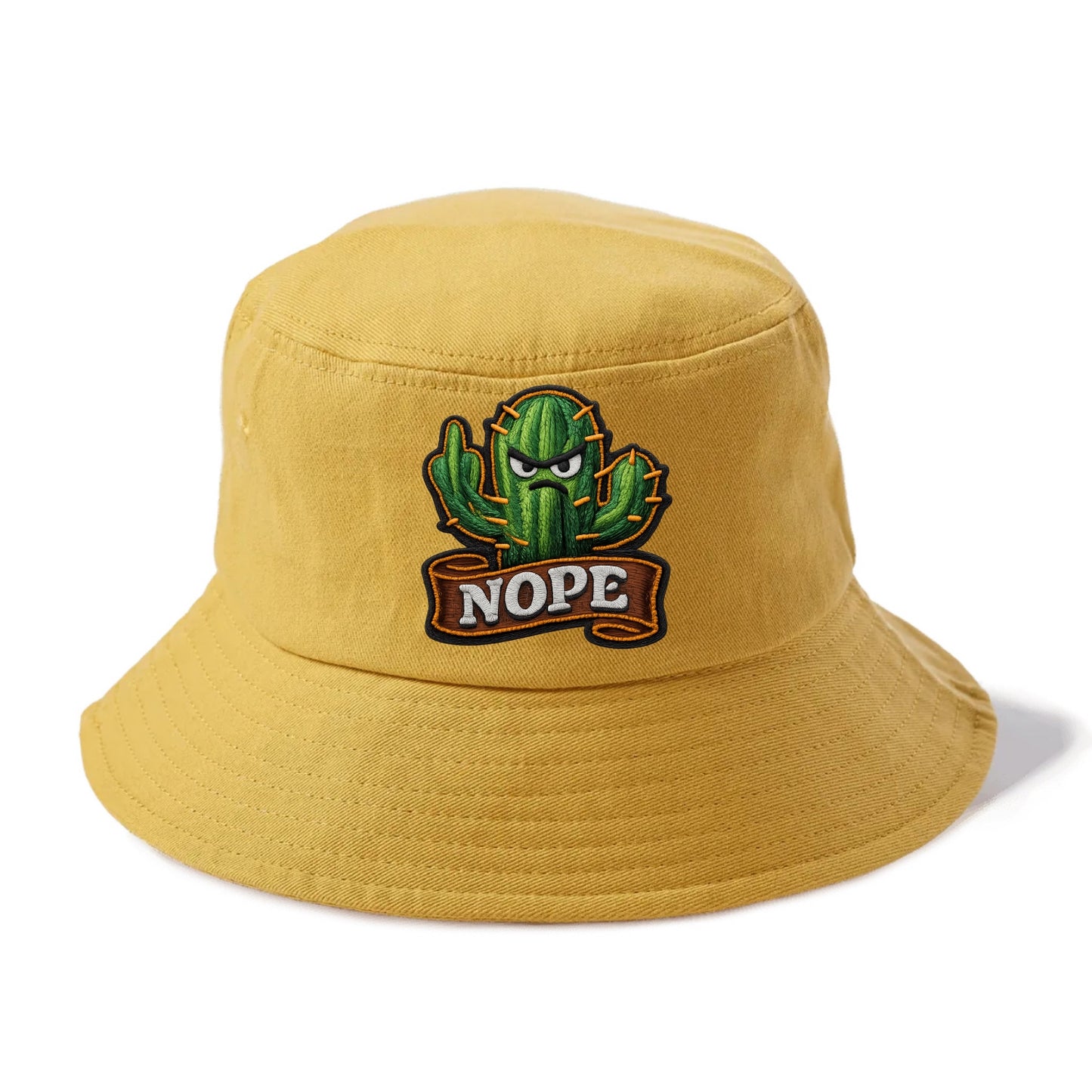 NOPE CACTUS - cactus with attitude in green , prickly personality - Bucket Hat - Golden Harvest(Yellow)