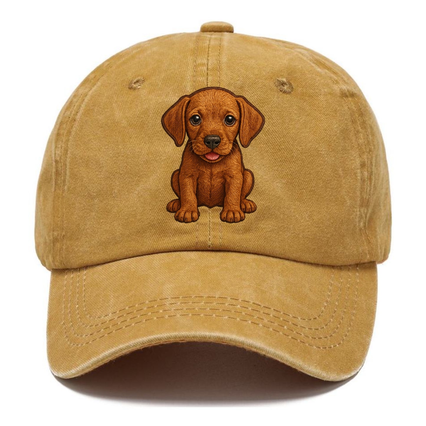 Baby Vizsla Puppy - golden rust coat, soulful eyes, athletic build, front-facing, - Classic Cap - Golden Harvest(Yellow)