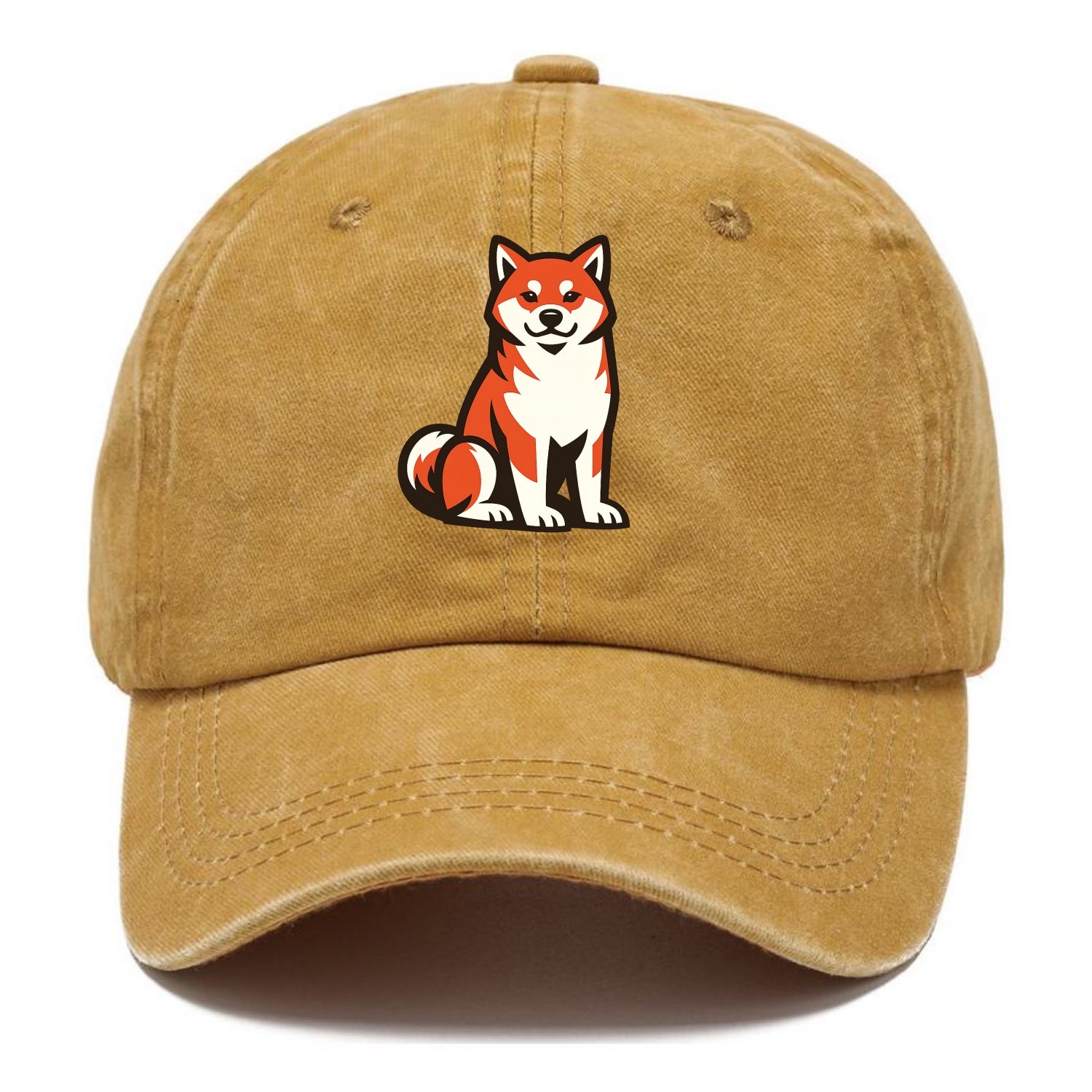 Sitting Shiba Inu Emblem - Classic Cap - Golden Harvest(Yellow)