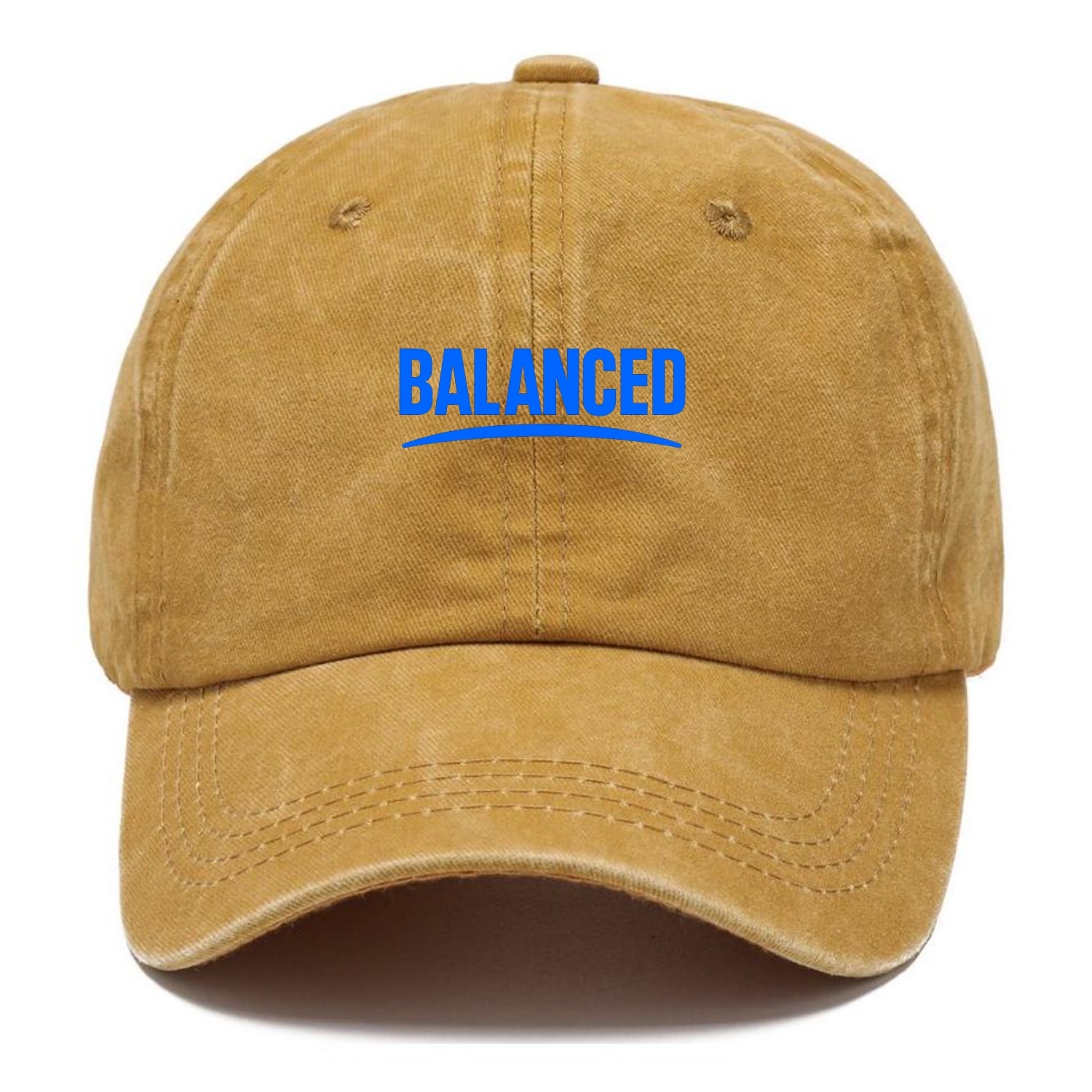 Bold typography design - "BALANCED" - harmony, equilibrium, centered life - Classic Cap - Golden Harvest(Yellow)