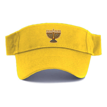 MENORAH LIGHTS - nine branch candelabra in gold and blue , Hanukkah - Visor - Golden Harvest(Yellow)