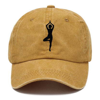 Yogi in tree pose silhouette - Classic Cap - Golden Harvest(Yellow)