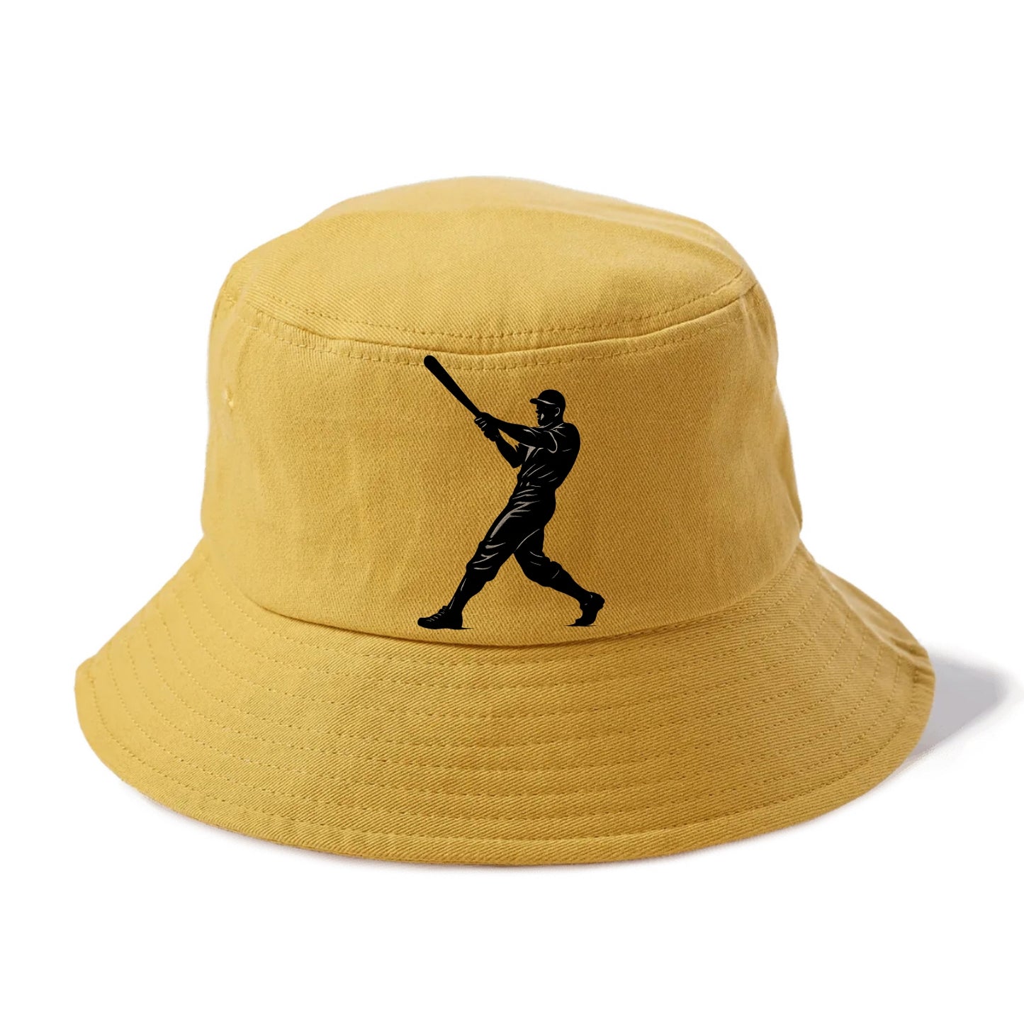 Baseball batter in full swing - Bucket Hat - Golden Harvest(Yellow)