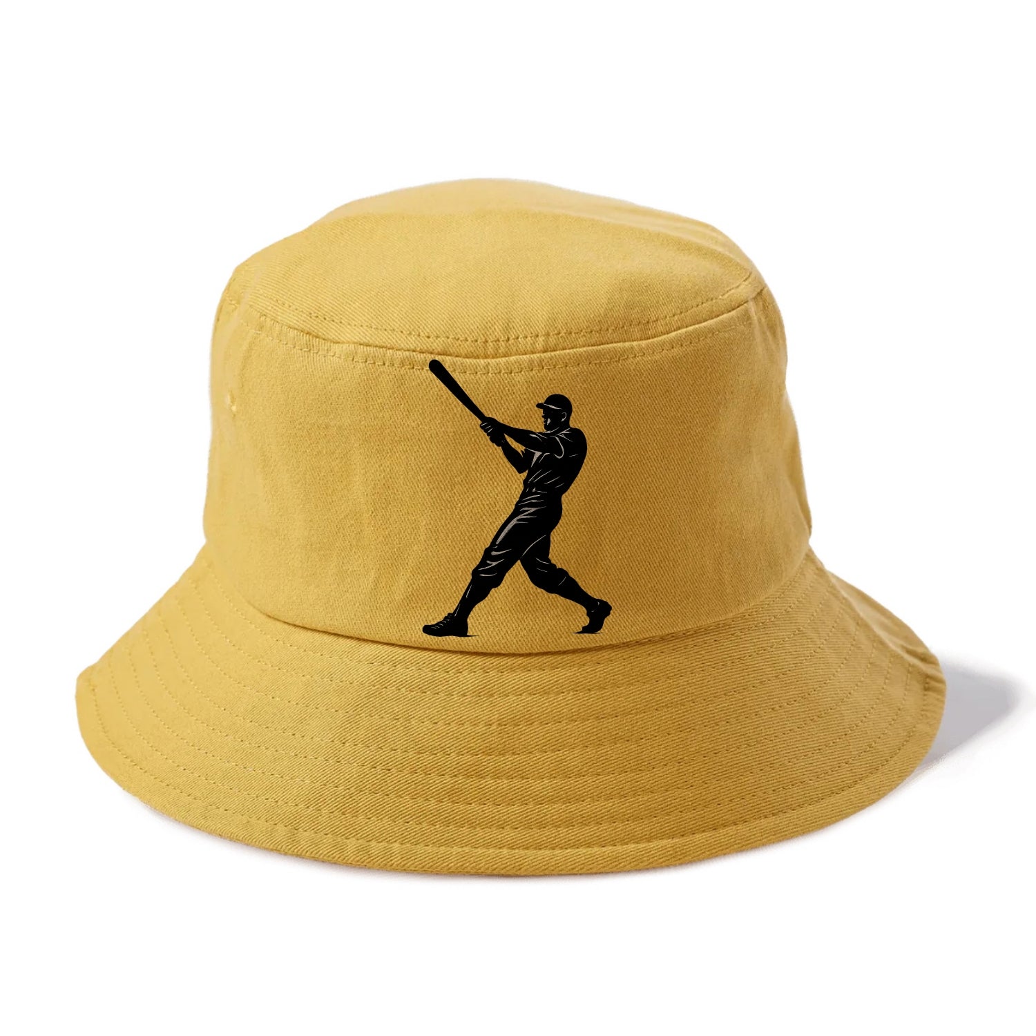 Baseball batter in full swing - Bucket Hat - Golden Harvest(Yellow)