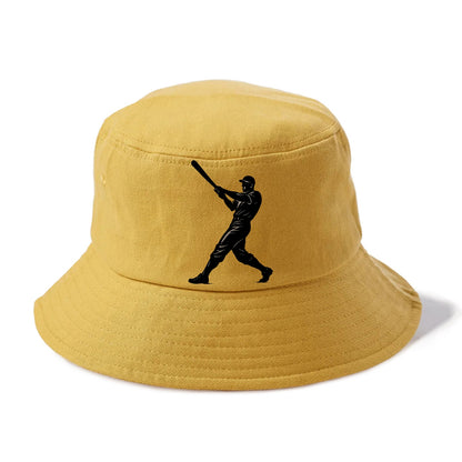 Baseball batter in full swing - Bucket Hat - Golden Harvest(Yellow)