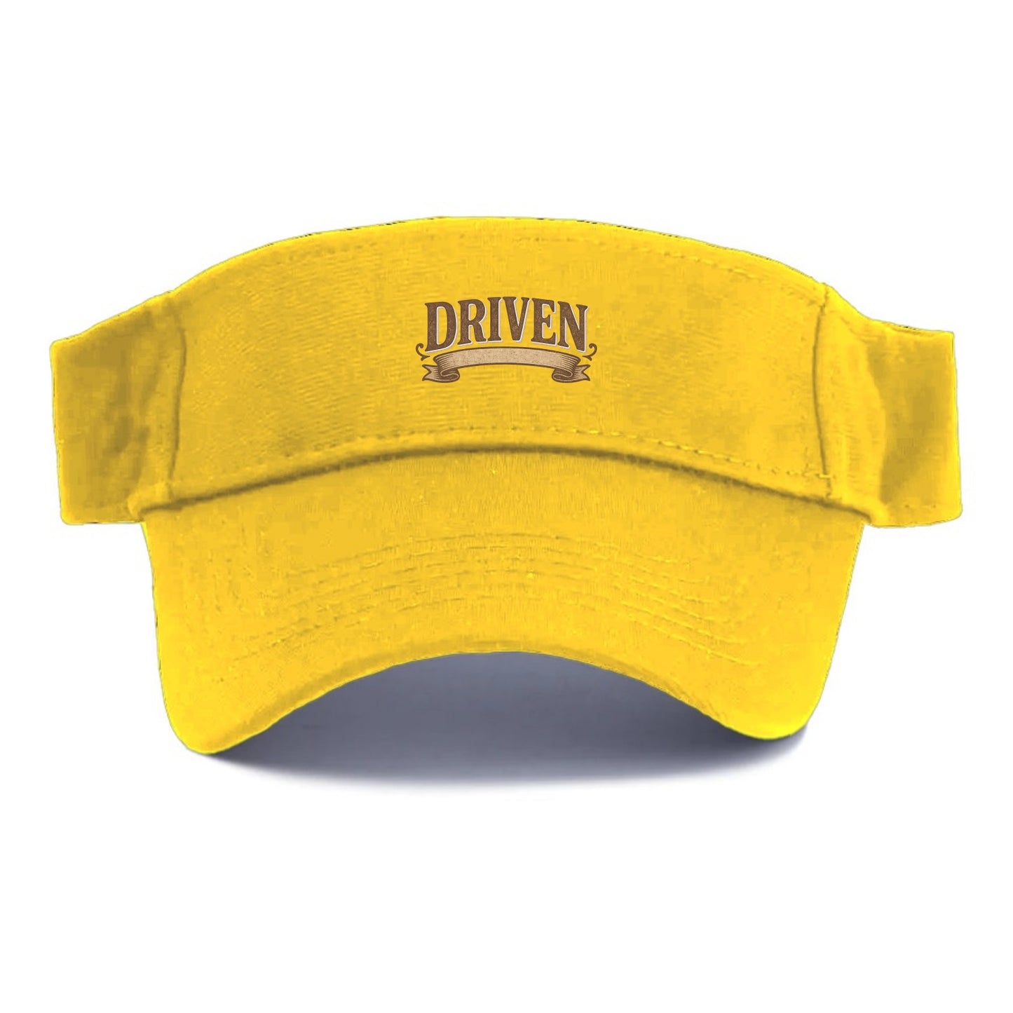 Bold typography design - "DRIVEN" - motivated, focused on goals - Visor - Golden Harvest(Yellow)