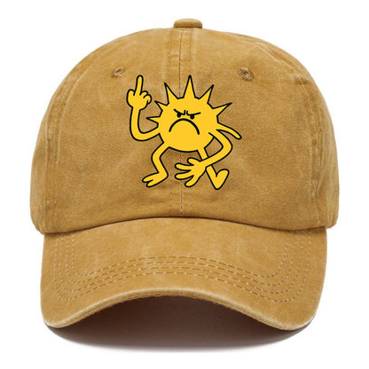 MORNINGS ARE PUNISHMENT | Grumpy sun with middle finger - Classic Cap - Golden Harvest(Yellow)
