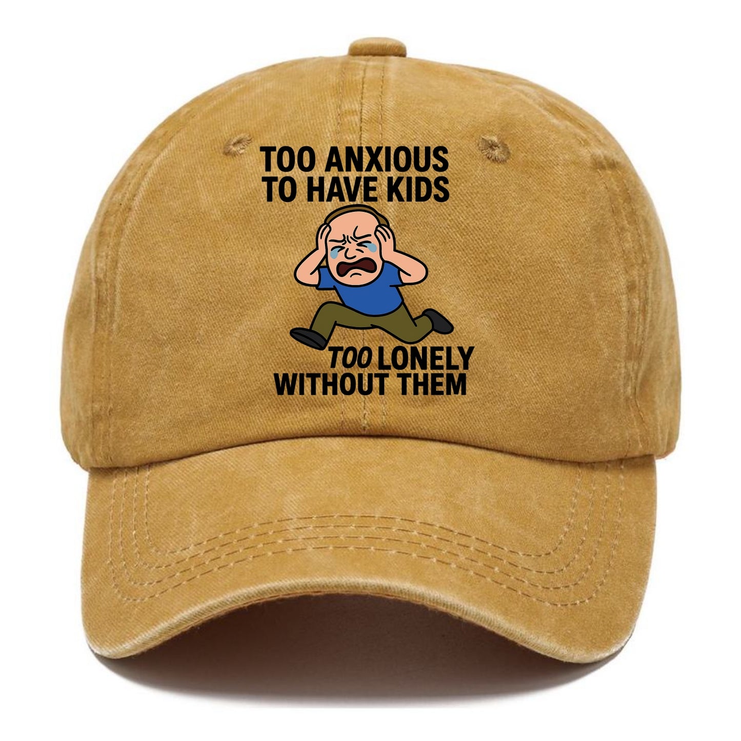 Person paralyzed between two fears - "Too anxious to have kids, too lonely without - Classic Cap - Golden Harvest(Yellow)